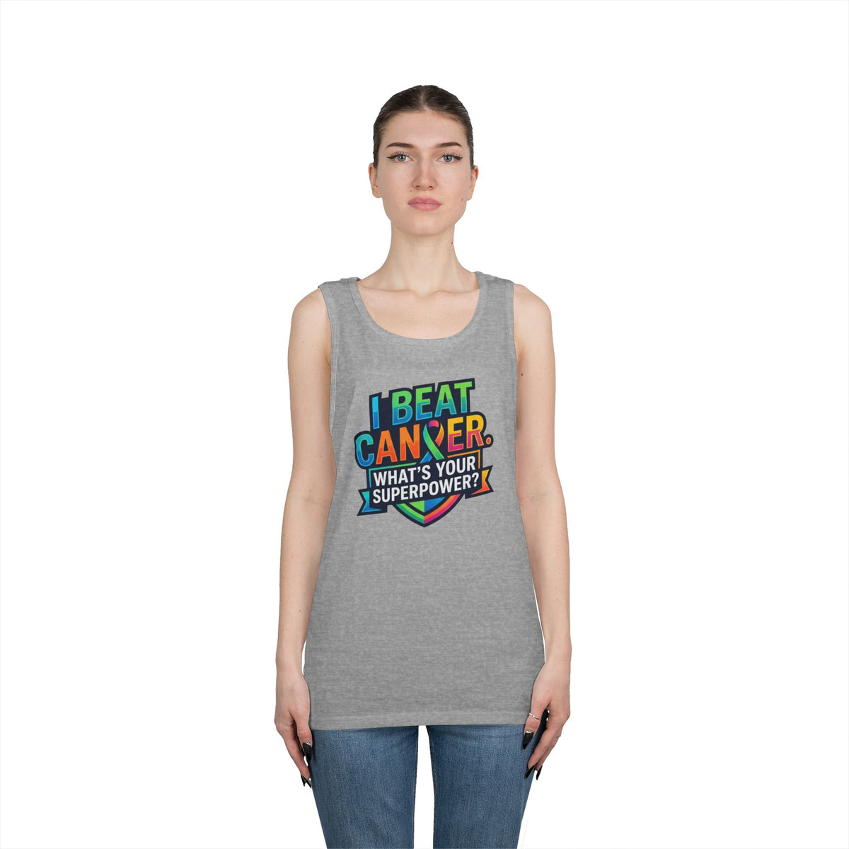Color: Sport Grey | I Beat Cancer - What is Your Superpower Tank Top