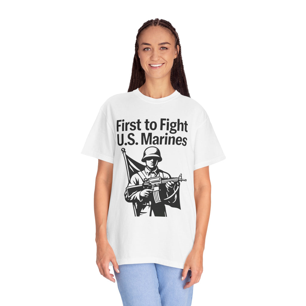"First to Fight" Unisex Garment-Dyed T-shirt