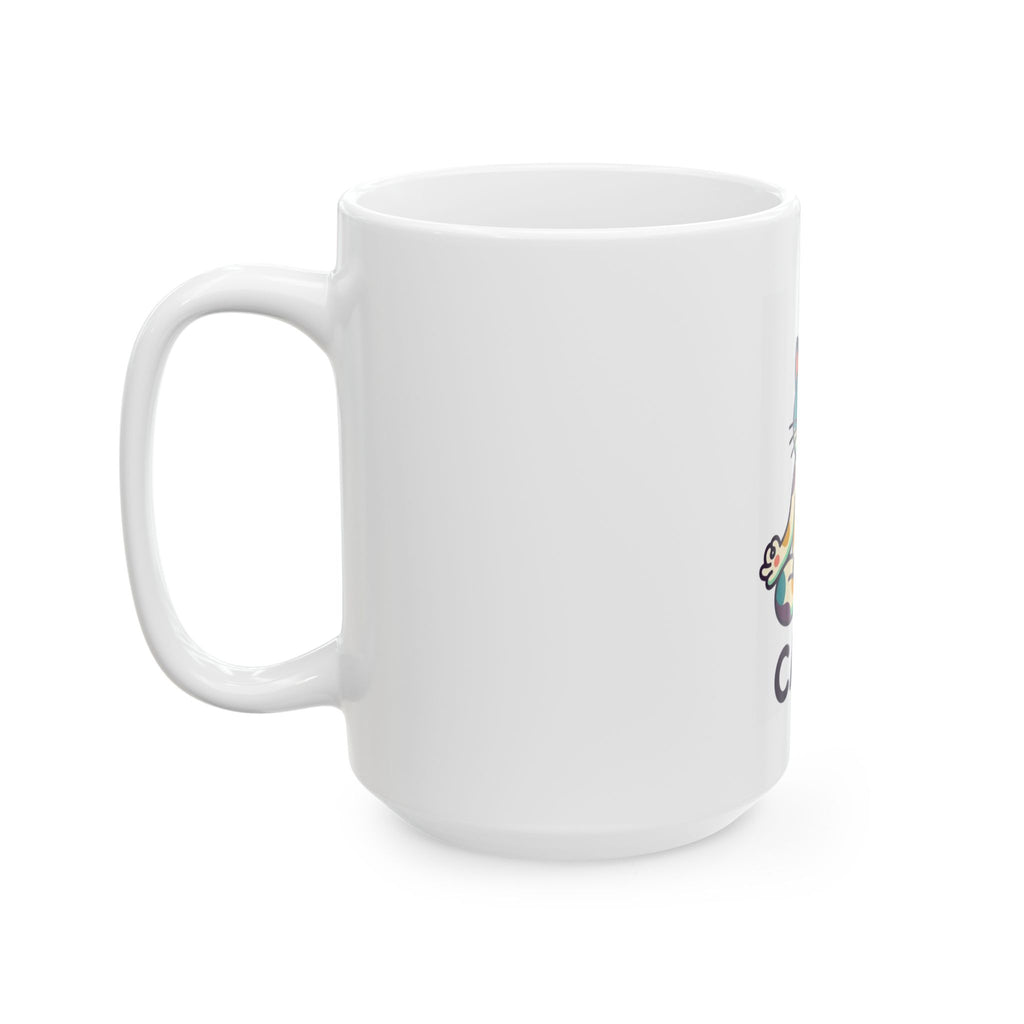 "Cat CALM" White Ceramic Mug