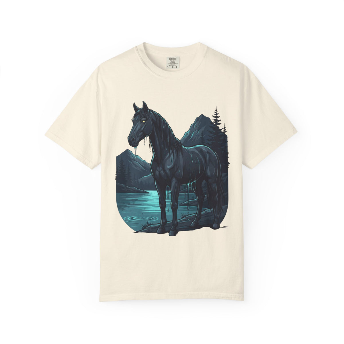 Color: Ivory | Kelpie (Scottish Folklore) Unisex Garment-Dyed Tee
