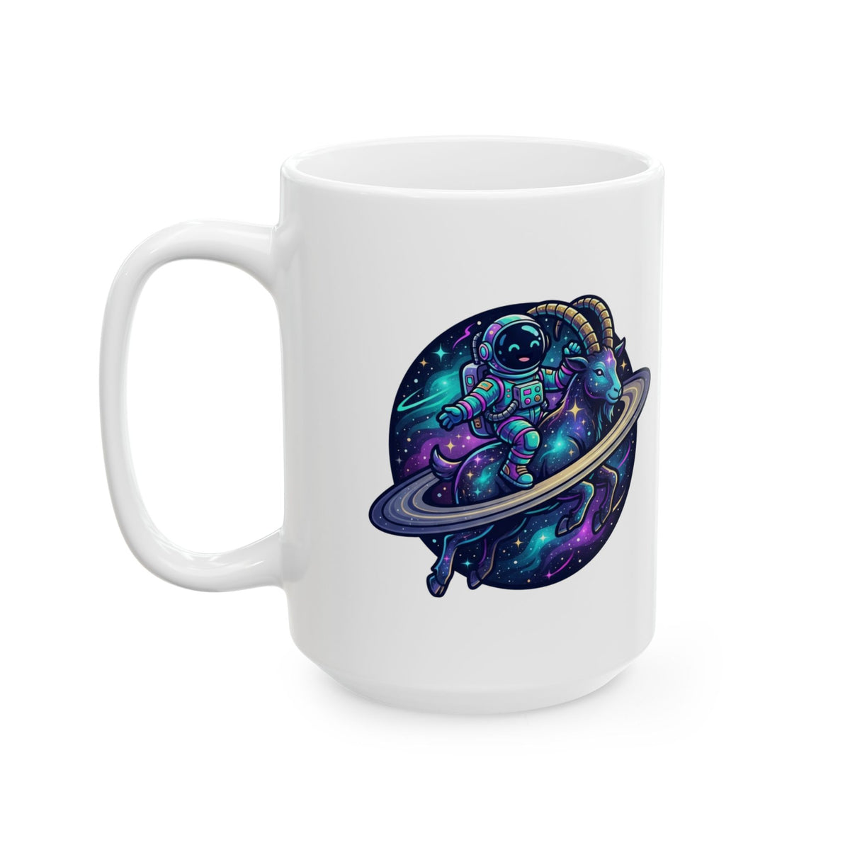 "Space Explorer Capricorn" White Ceramic Mug