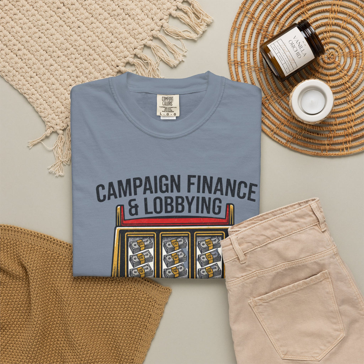 Protest Series - Get Money Out Of Politics Unisex Garment-Dyed Tee