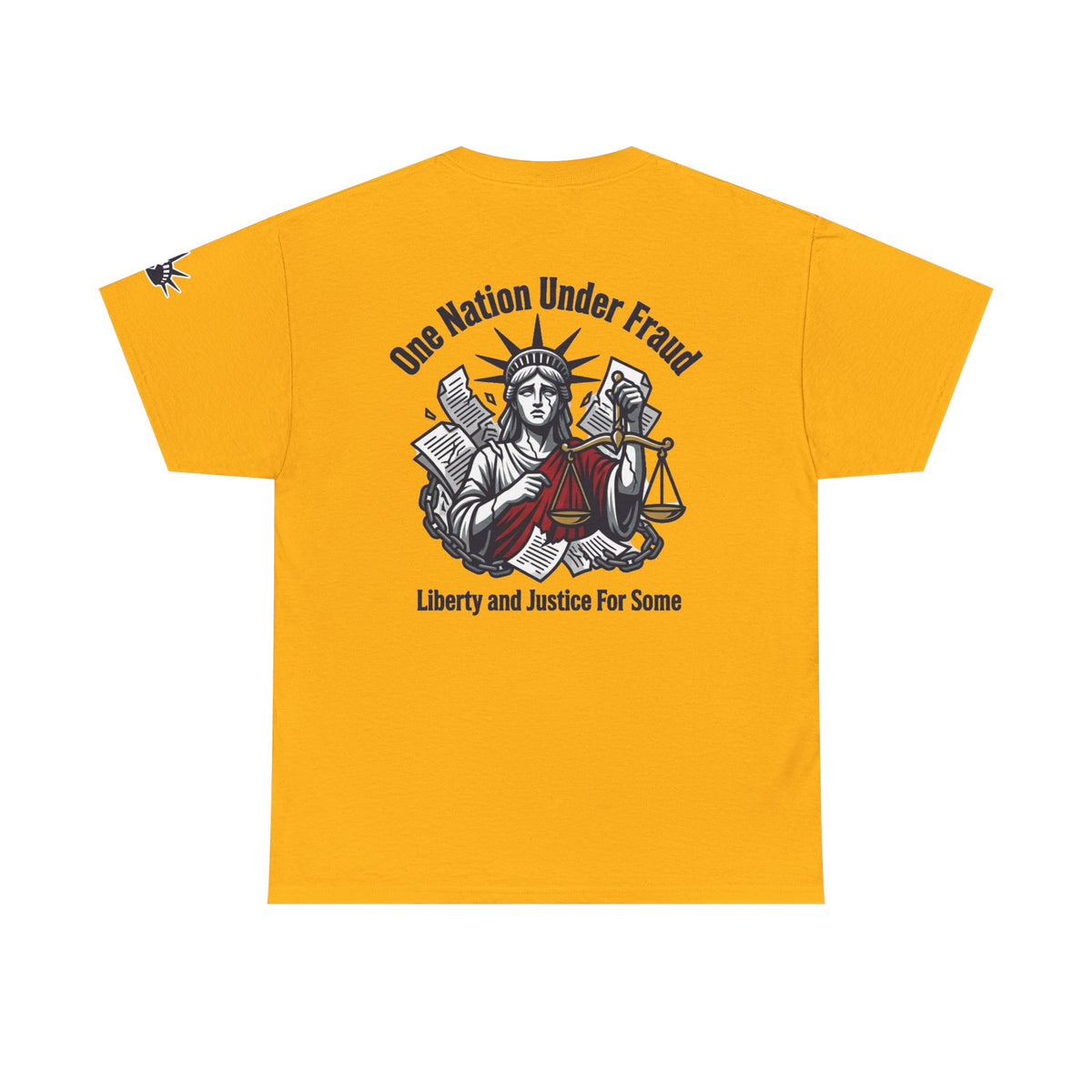 Color: Gold | One Nation Under Fraud Premium Graphic Tee