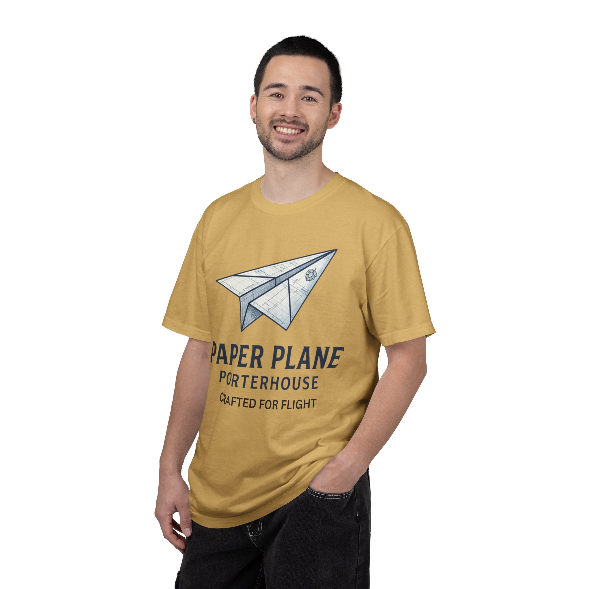 "Paper Plane Porterhouse" Unisex Garment-Dyed Tee
