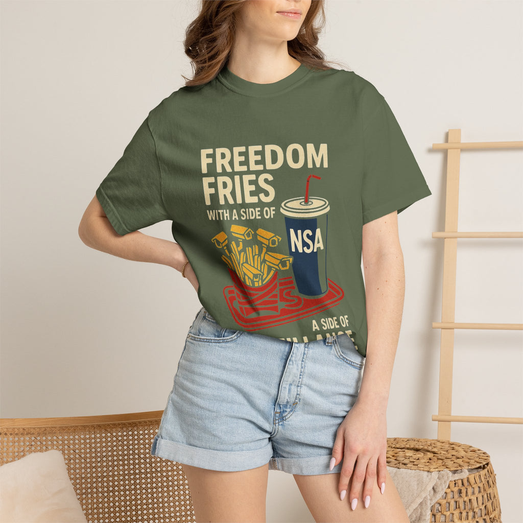 "Freedom Fries (With Extra Eyes)" Unisex Garment-Dyed T-shirt
