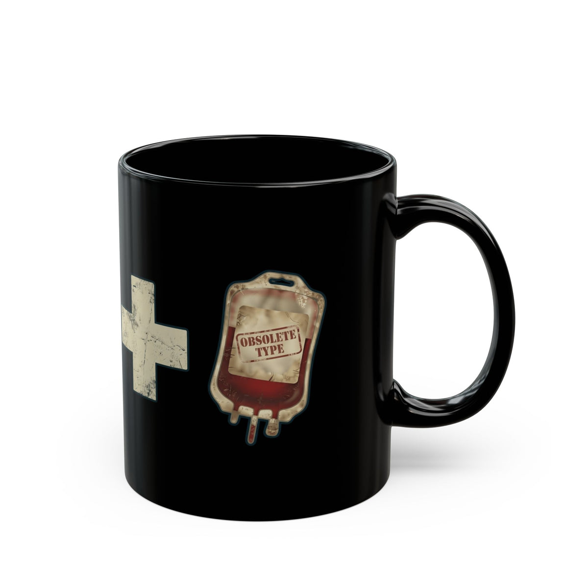 "Blood Type" Black Ceramic Mug — Graphic