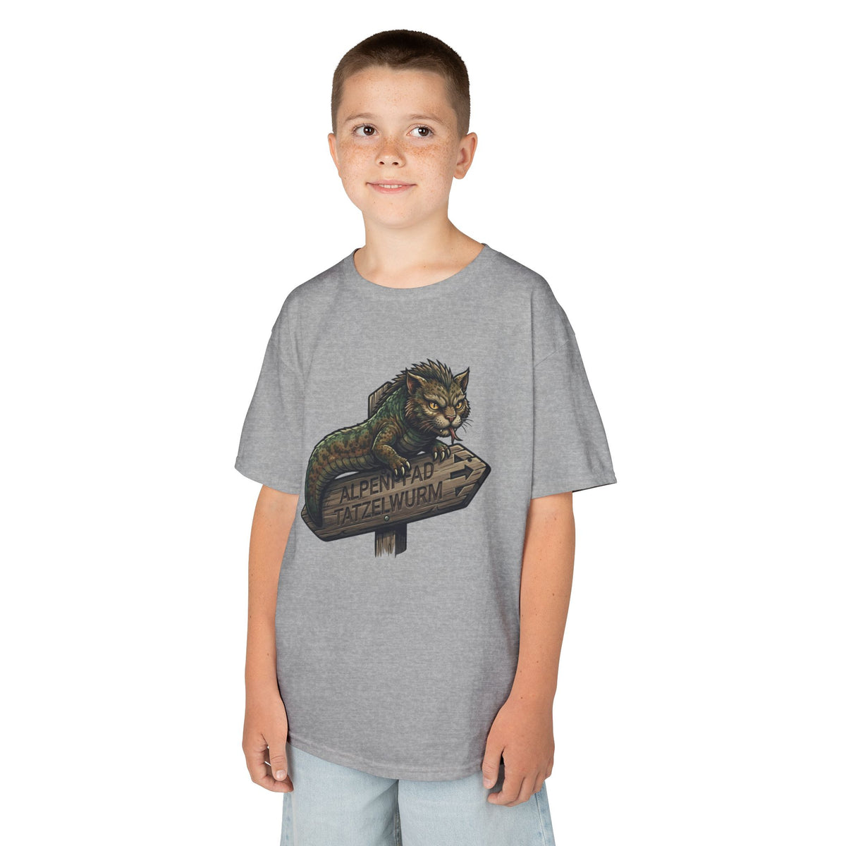 Color: Sport Grey | Tatzelwurm (Alpine Europe) Kids Tee