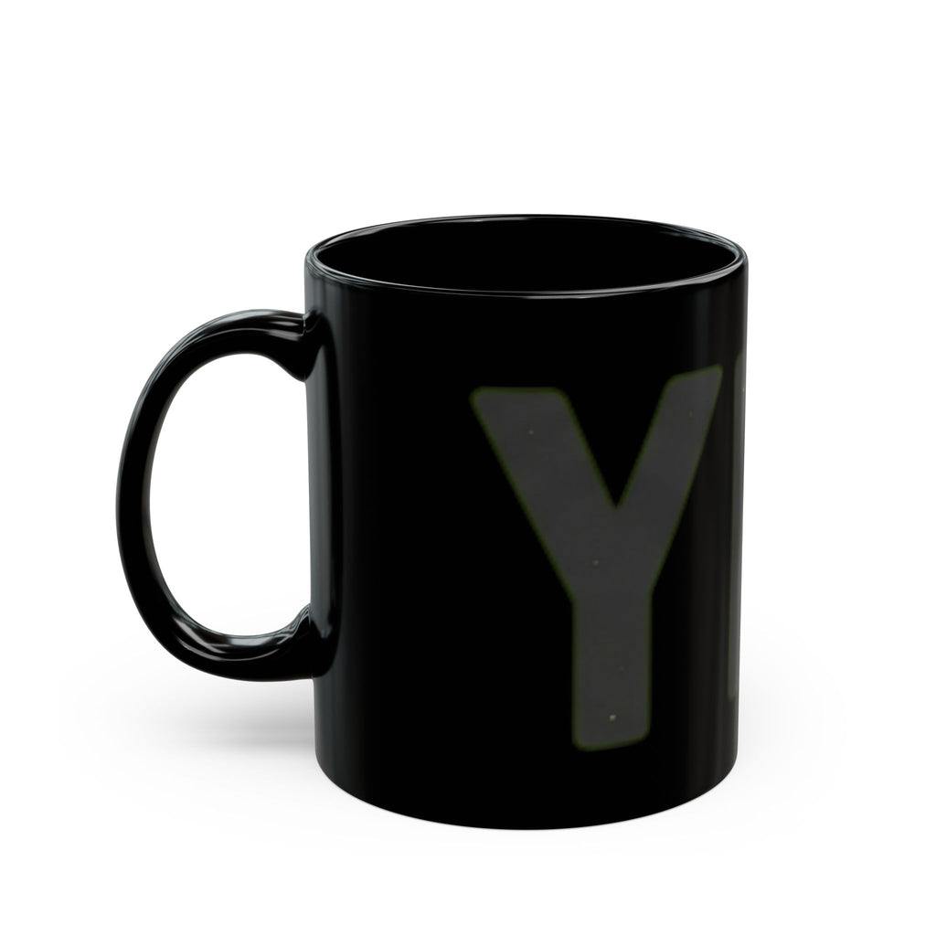 "Just Say Yes" Black Ceramic Mug — Graphic