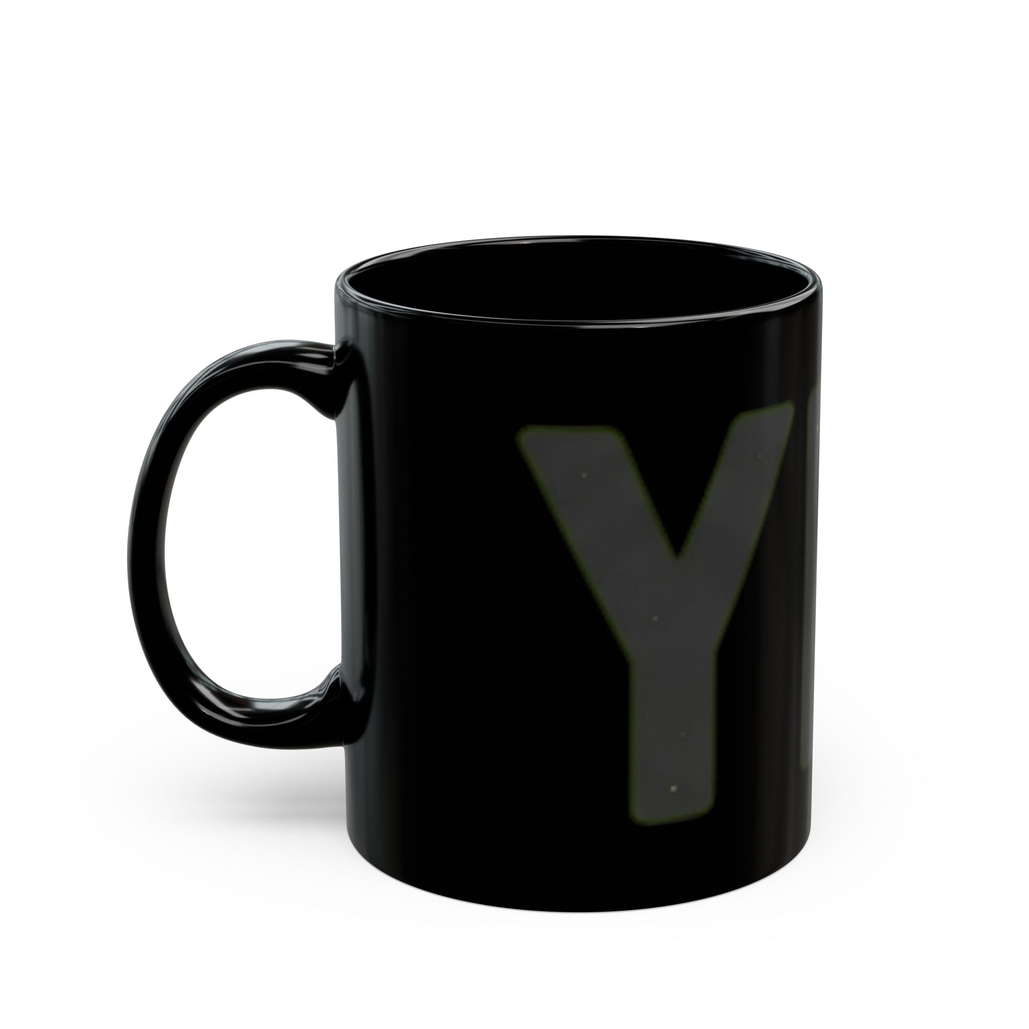 "Just Say Yes" Black Ceramic Mug — Graphic