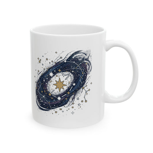 "Constellation Map (Dark Sky)" White Ceramic Mug
