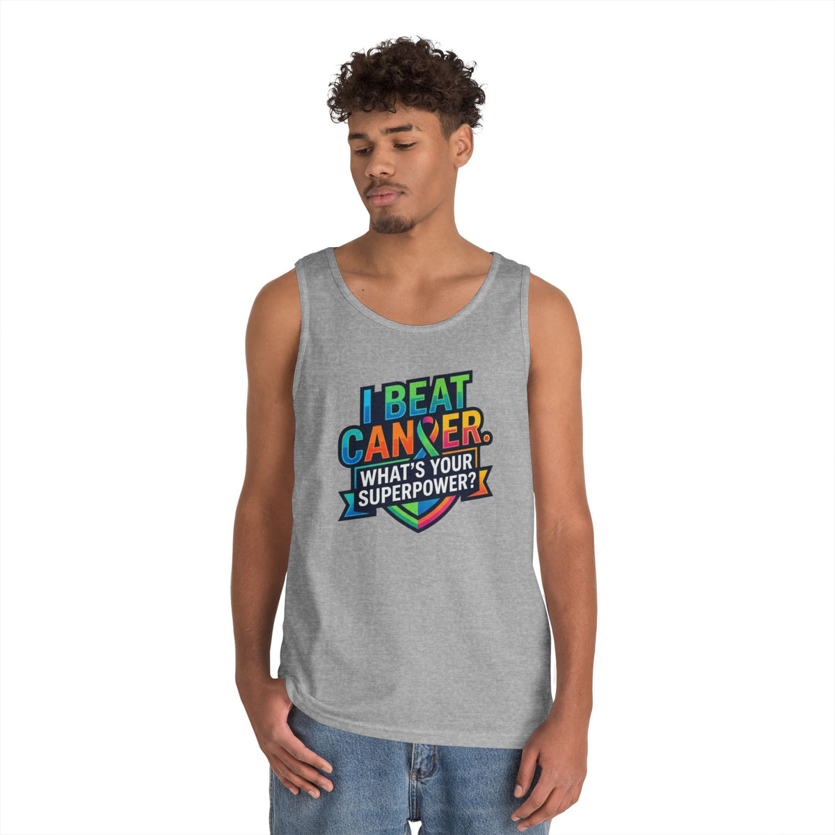 Color: Sport Grey | I Beat Cancer - What is Your Superpower Tank Top