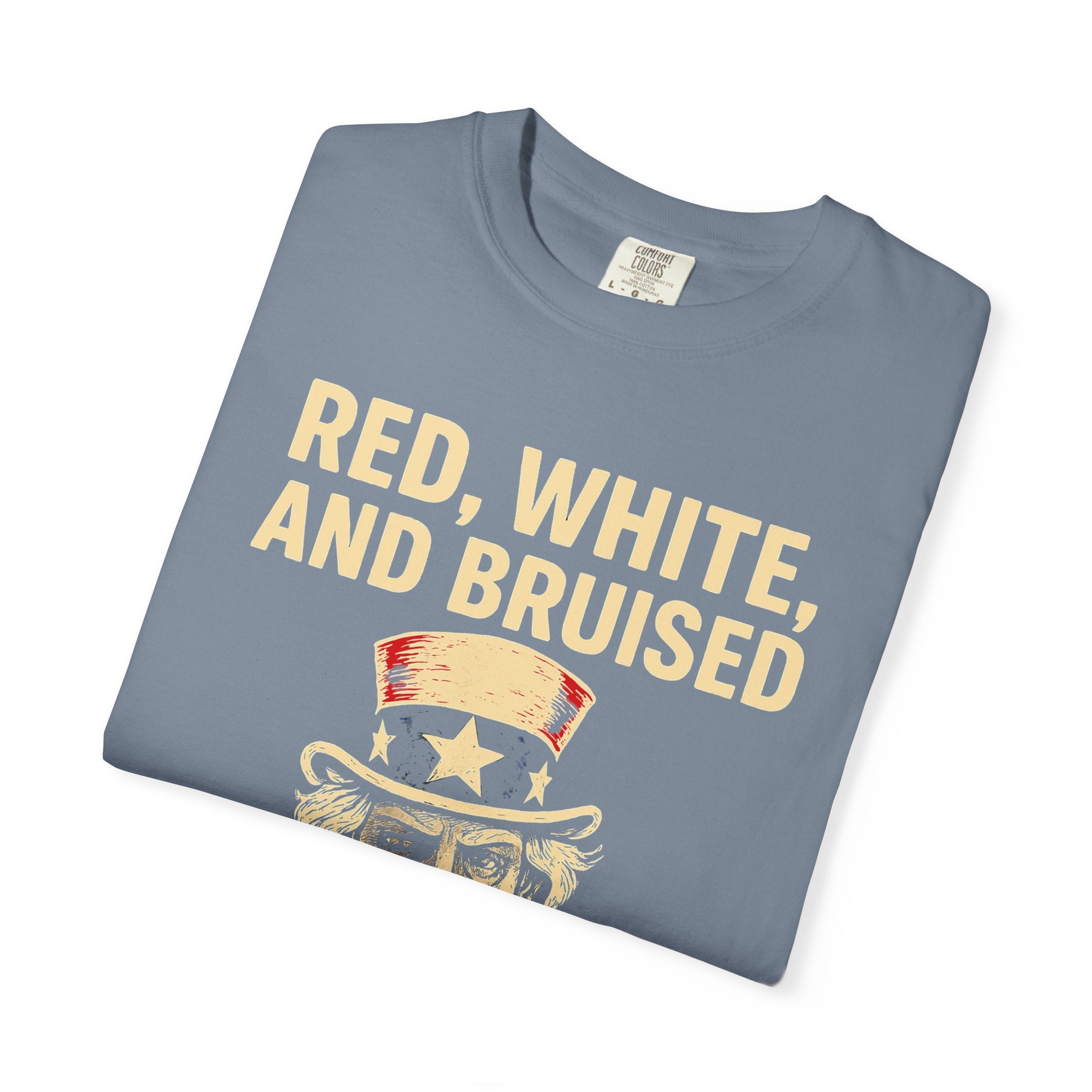 "RED, WHITE, AND BRUISED" Unisex Garment-Dyed T-shirt