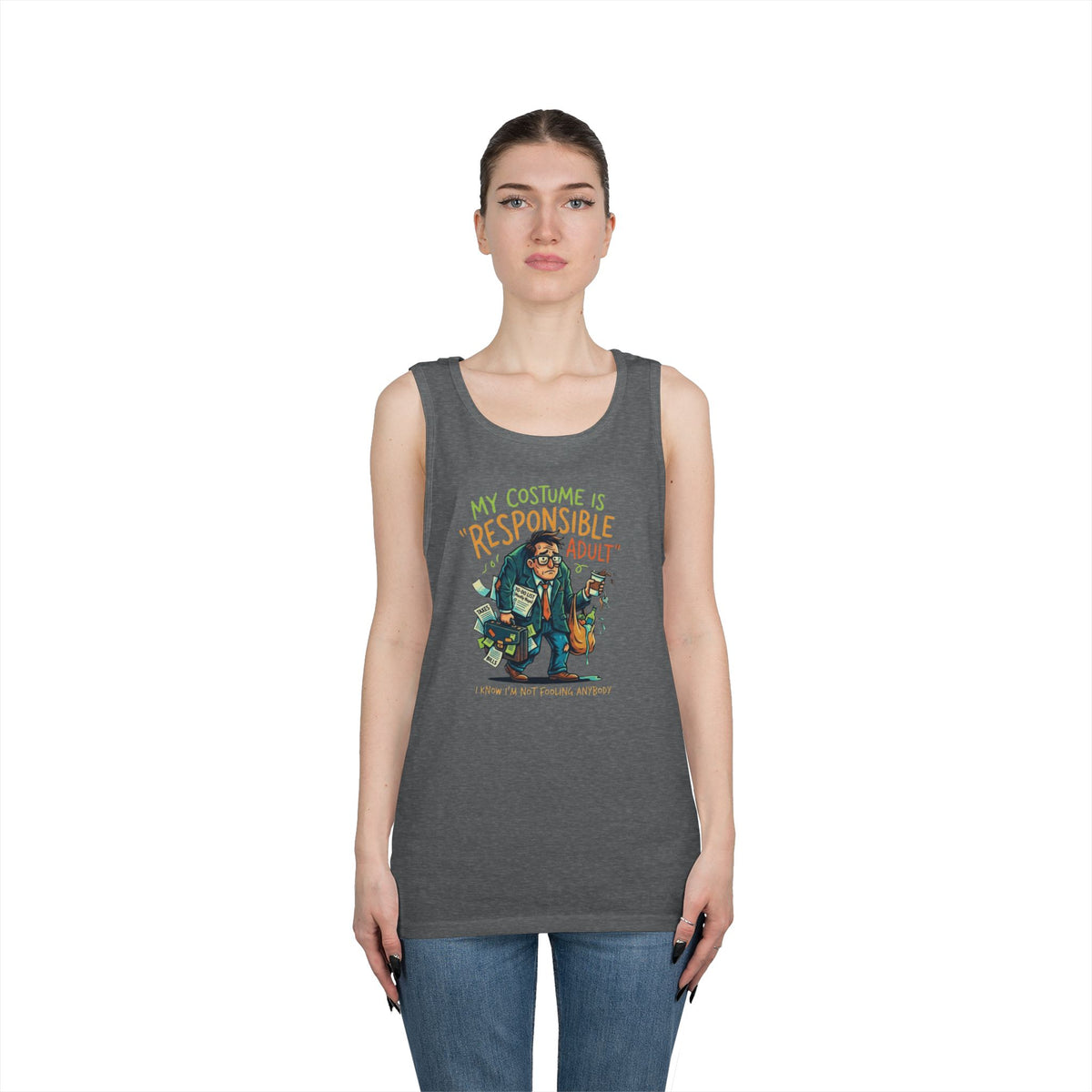 Color: Graphite Heather | Responsible Adult Costume Tank Top