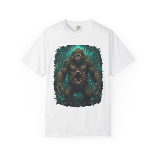 Color: White | Mapinguari (Amazon Rainforest) Unisex Garment-Dyed Tee