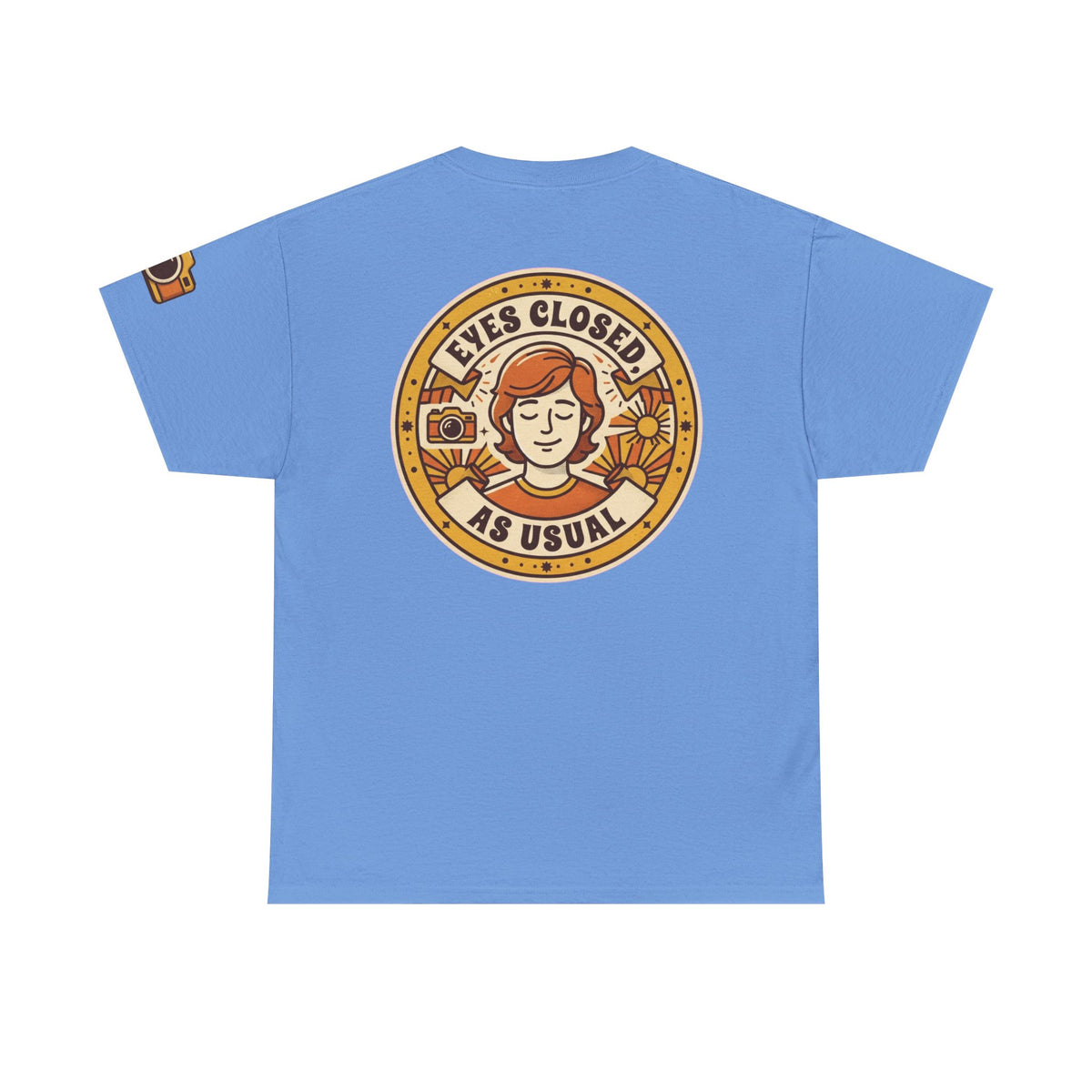 Color: Carolina Blue | Eyes Closed As Usual Premium Graphic Tee