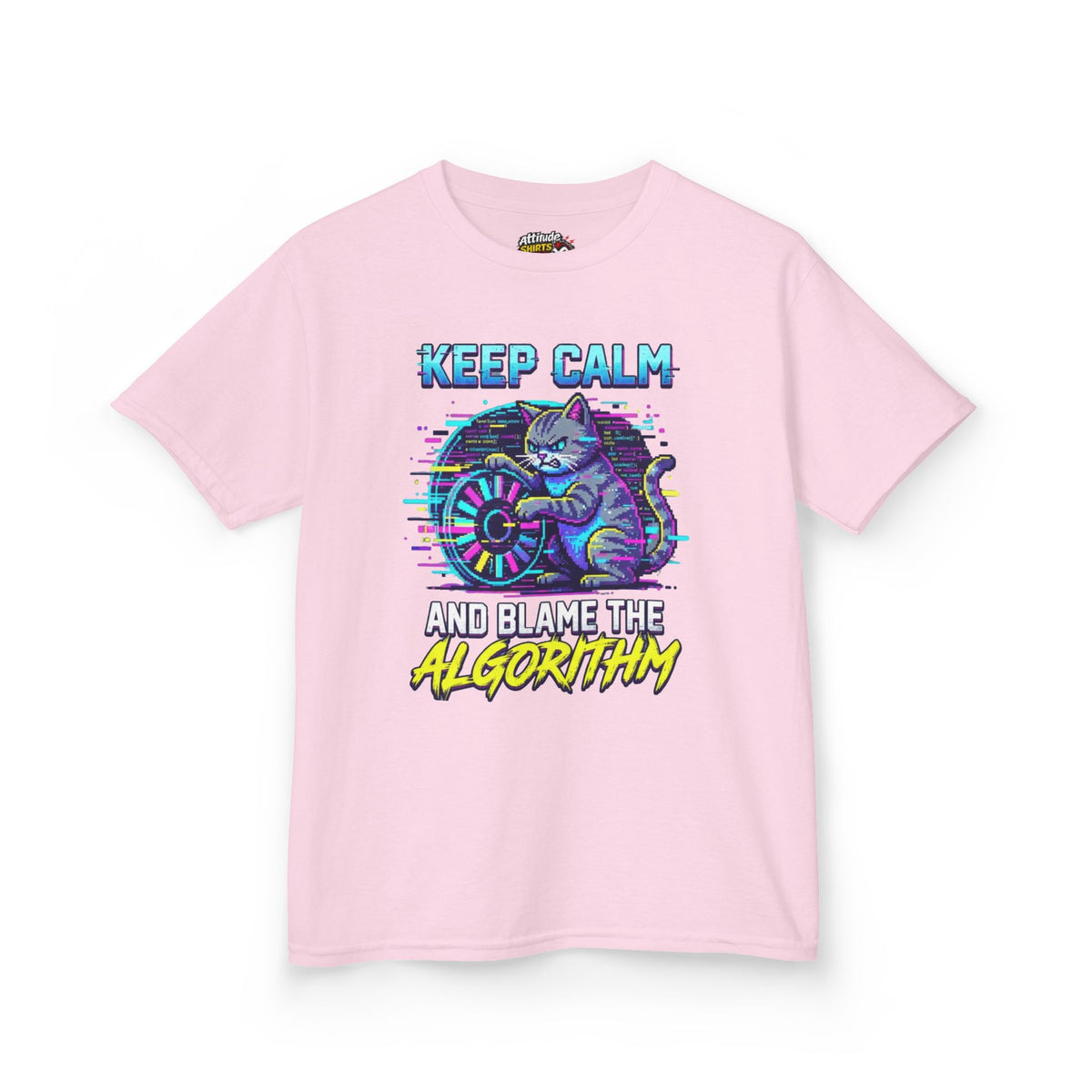 Color: Light Pink | Keep Calm And Blame The Algorithm Kids Tee