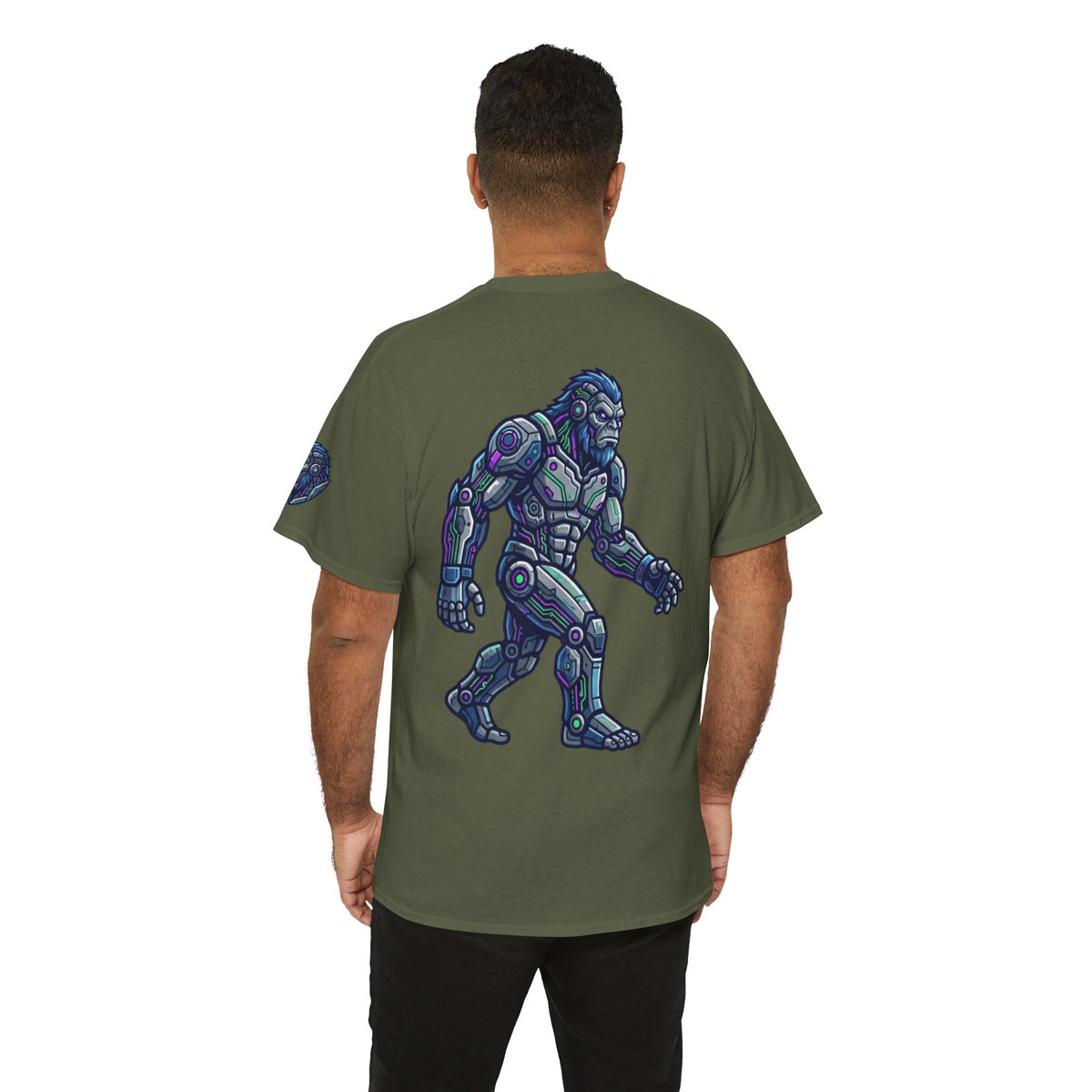 Color: Military Green | Cyber Bigfoot Premium Graphic Tee