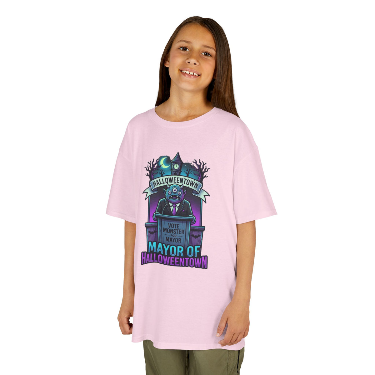 Color: Light Pink | Mayor Of Halloweentown Kids Tee
