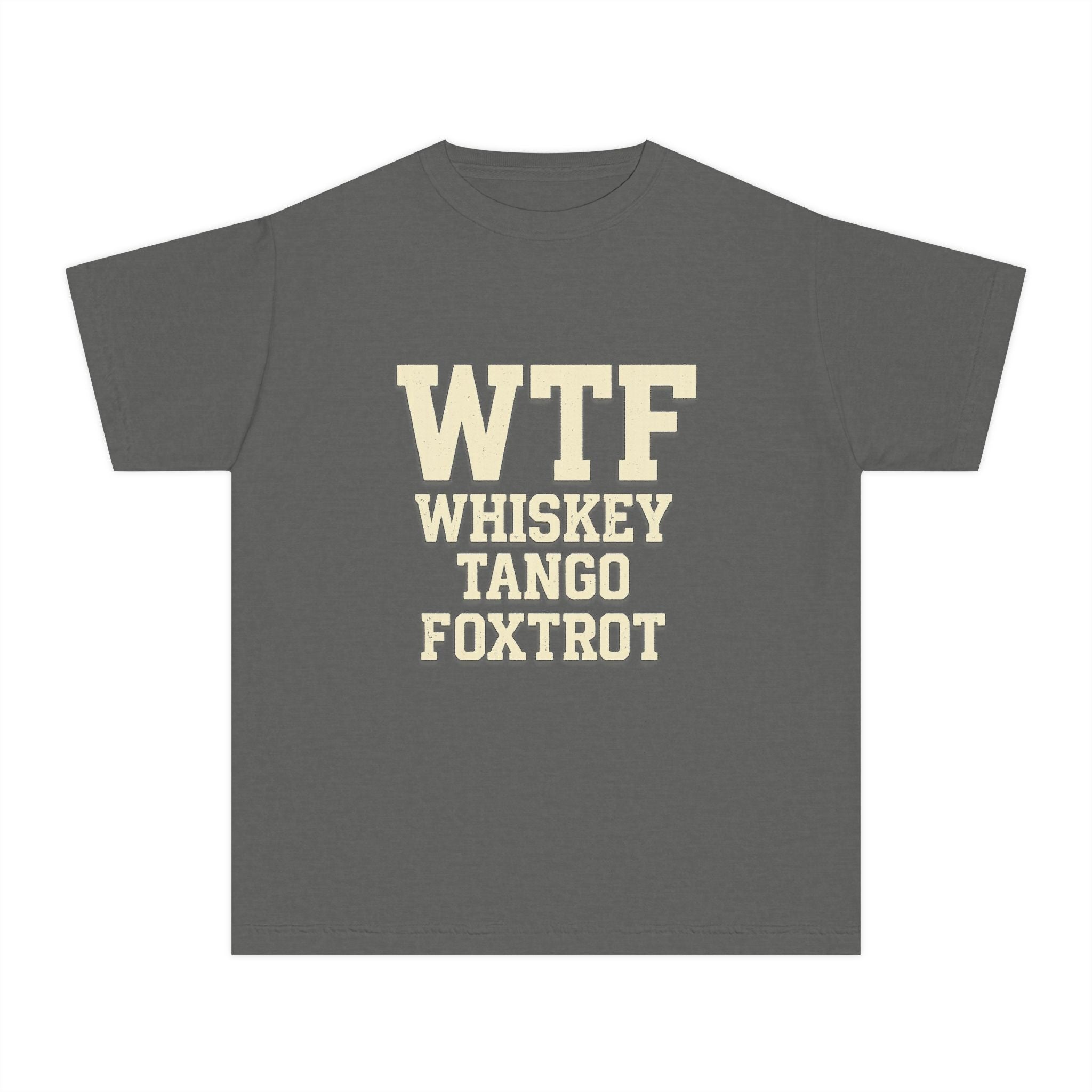 Whisky Tango Foxtrot - WTF Decoded | Youth Tee — AttitudeShirts