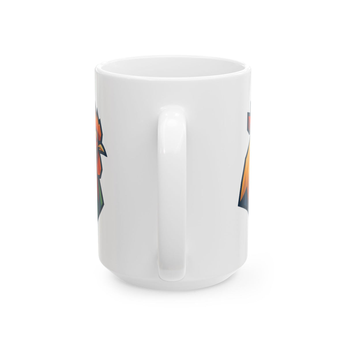 "Barnyard Rooster" White Ceramic Mug — Graphic