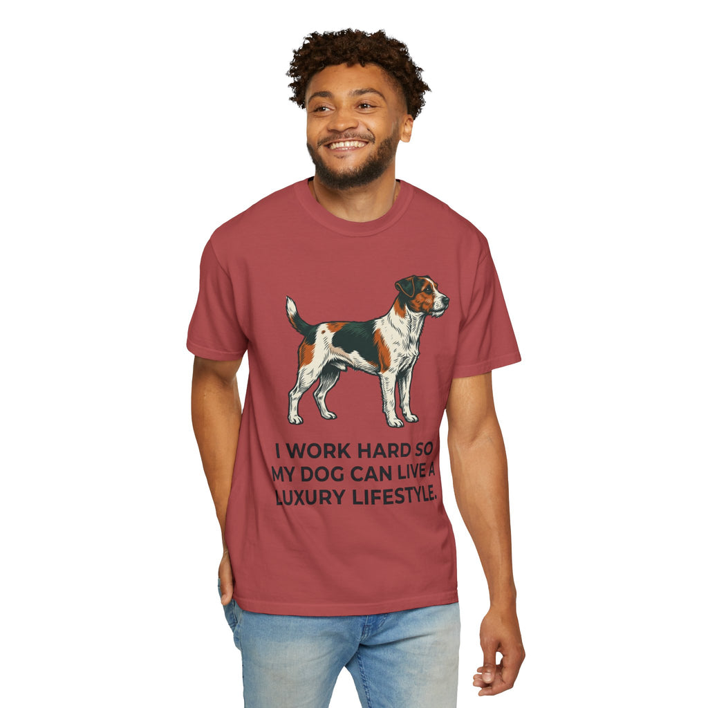 "I Work Hard -1" Unisex Garment-Dyed T-shirt