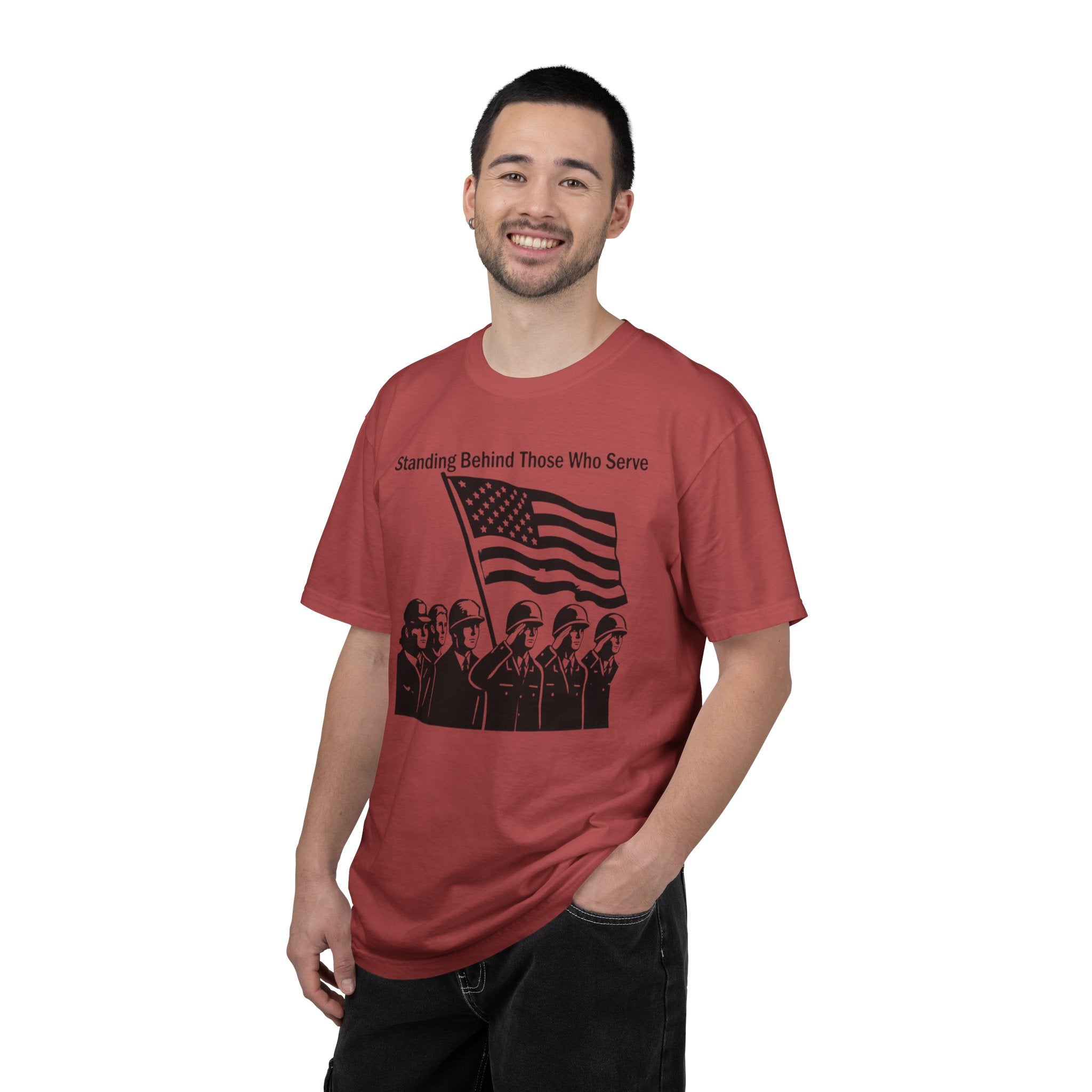 "Standing Behind Those Who Serve" Unisex Garment-Dyed T-shirt