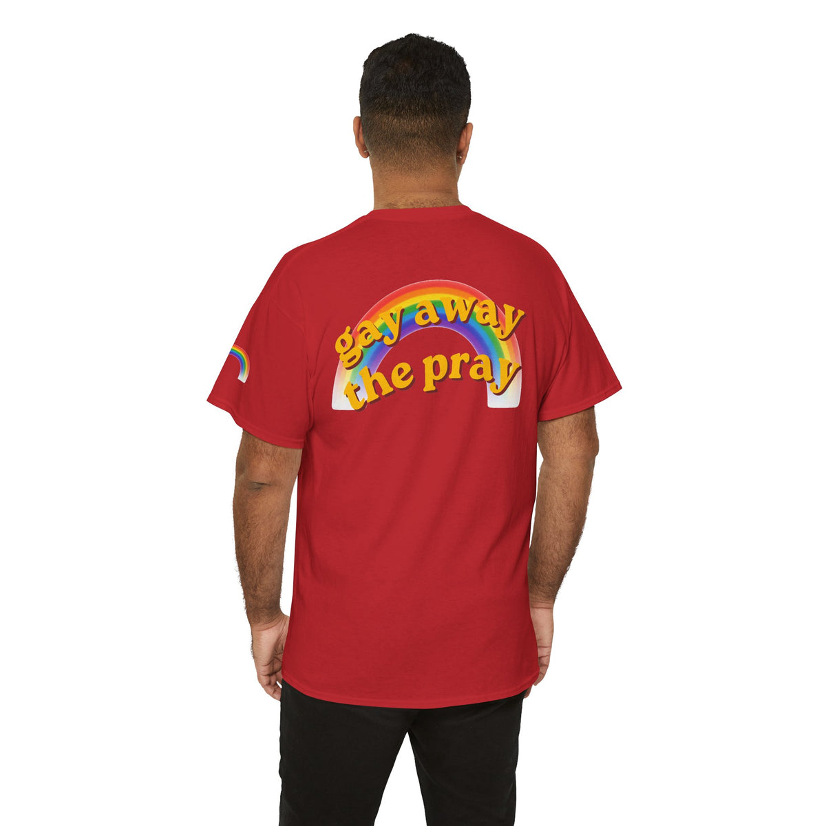 Color: Red | Gay Away the Pray Premium Graphic Tee