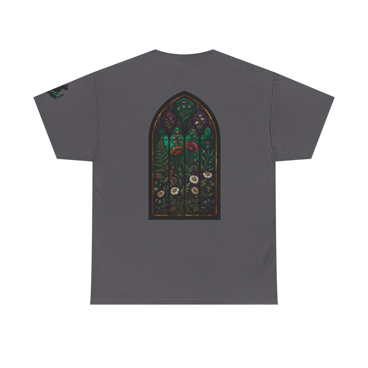 Color: Charcoal | Stained Glass Floral Premium Graphic Tee
