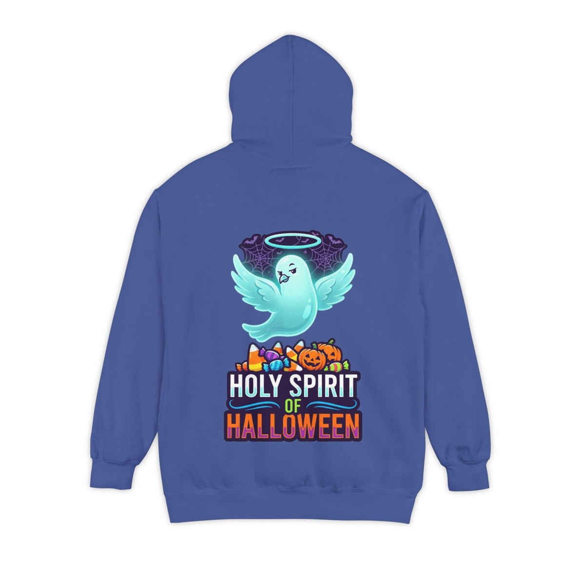 Color: Flo Blue | Holy Spirit of Halloween Garment-Dyed Hoodie