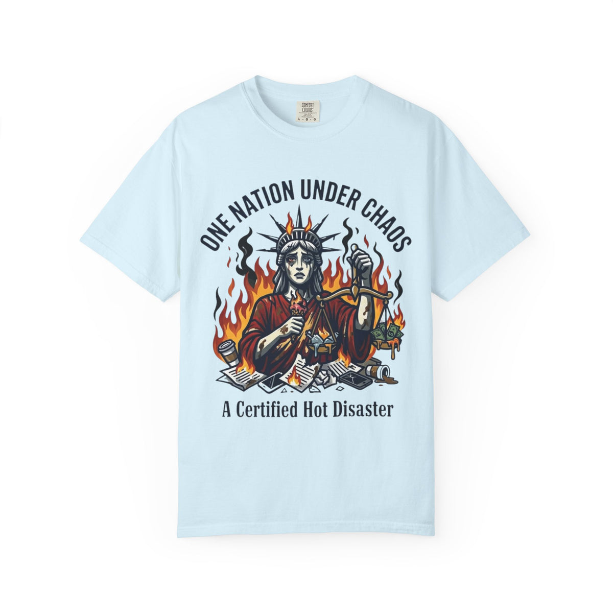 Color: Chambray | One Nation Under Chaos Unisex Garment-Dyed Tee