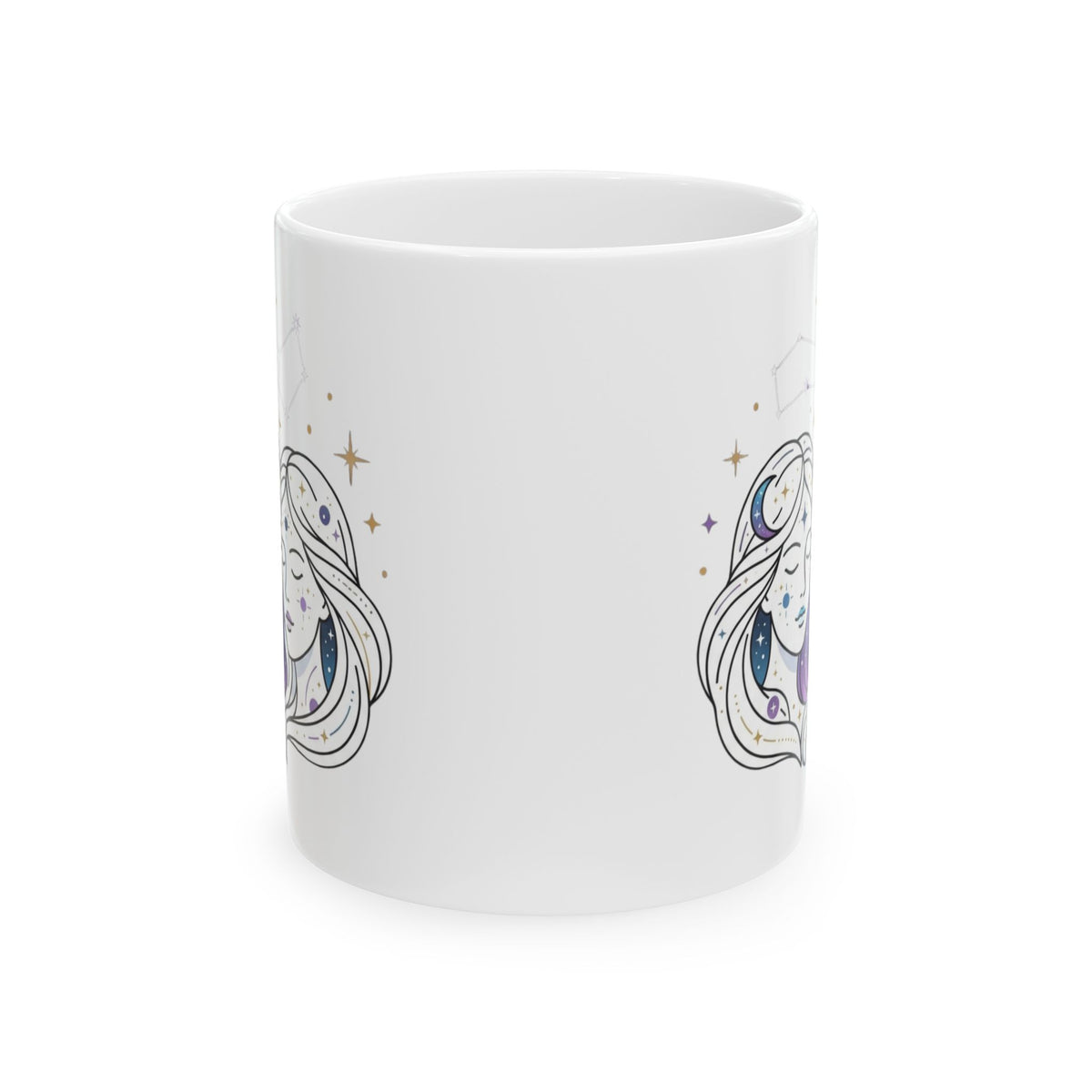 "Gemini The Celestial Twins" White Ceramic Mug — Graphic