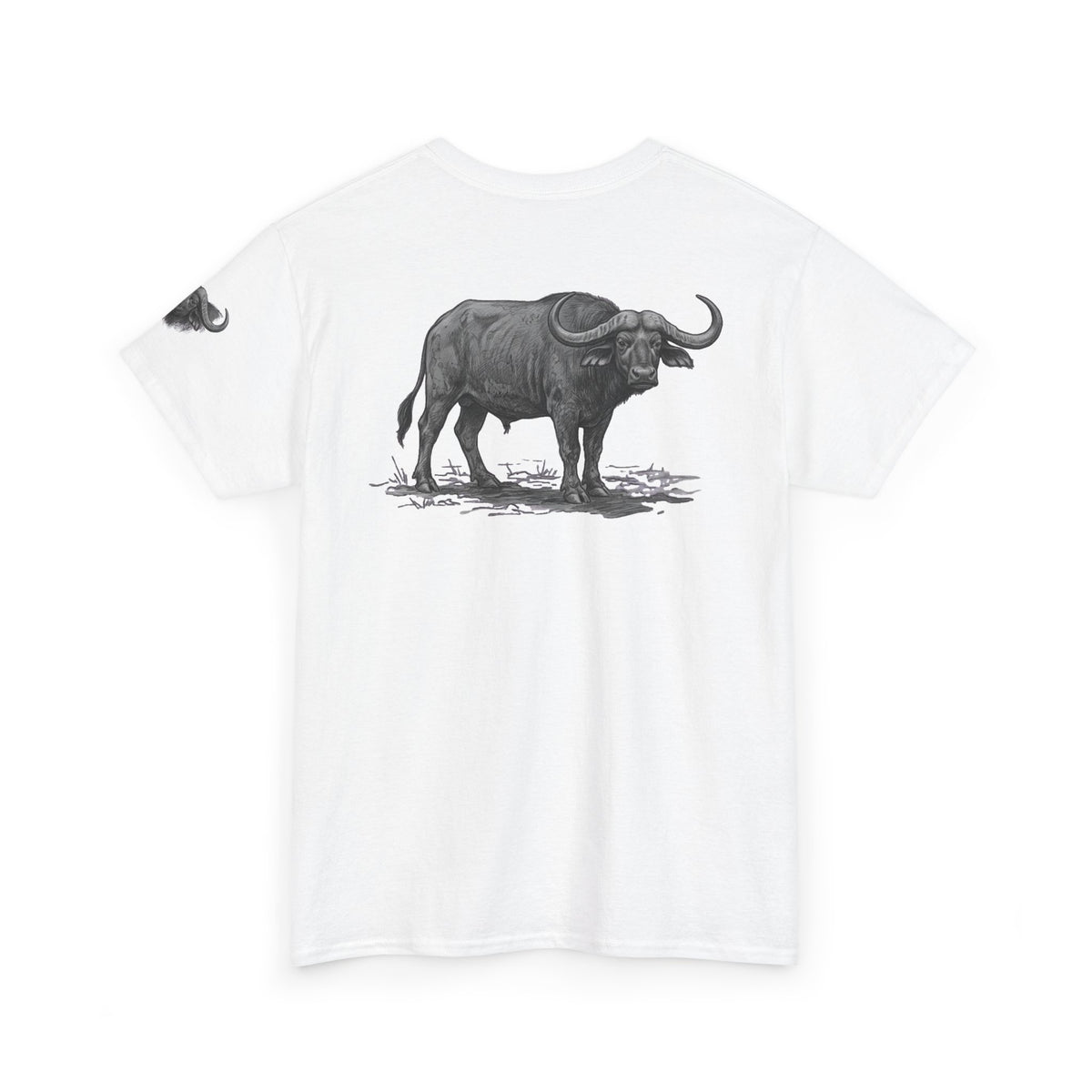 "Pencil Sketch Art Cape Buffalo" Premium Graphic Tee