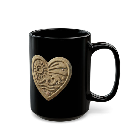 "I Luv The Beach" Black Ceramic Mug — Graphic