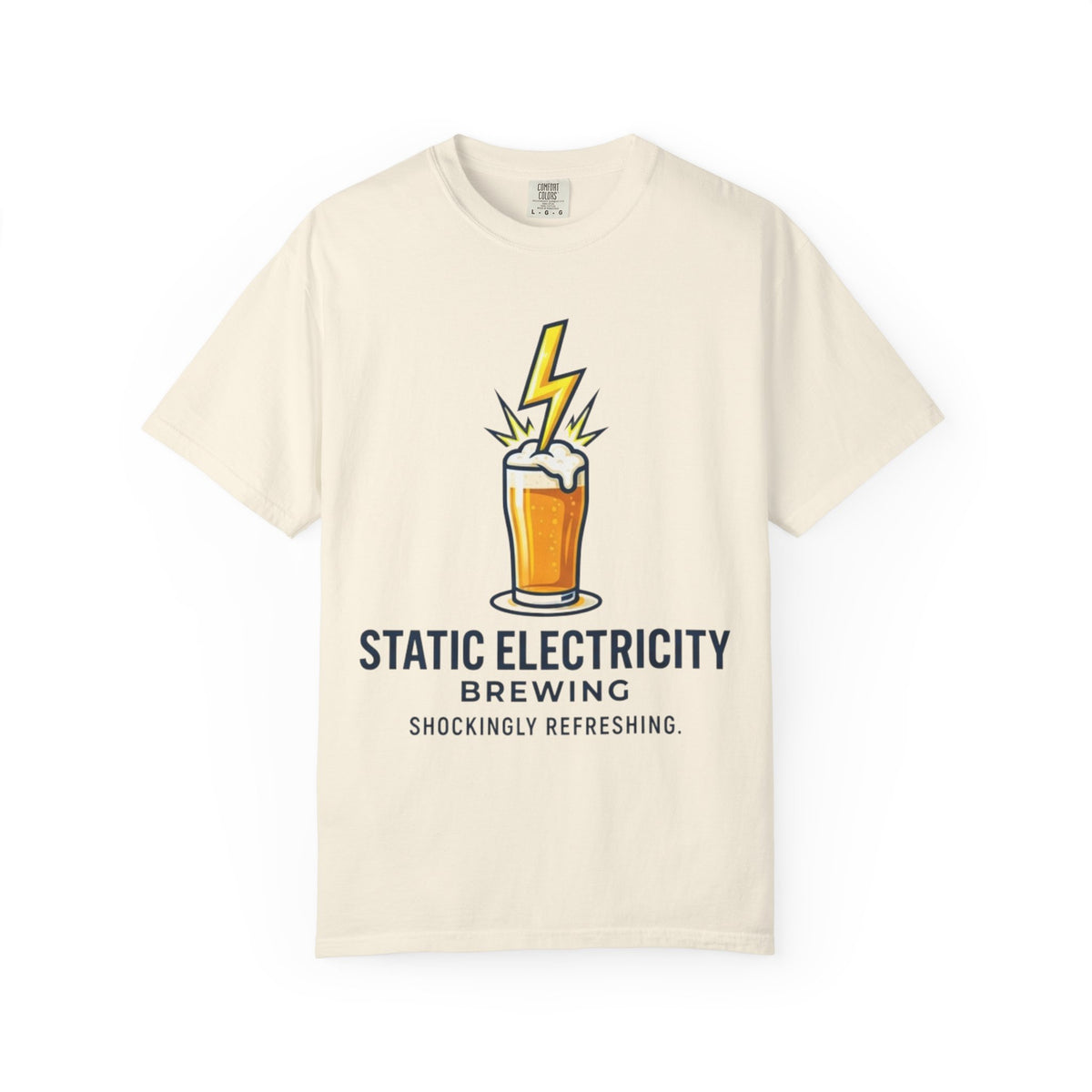 Color: Ivory | Static Electricity Brewing Unisex Garment-Dyed Tee