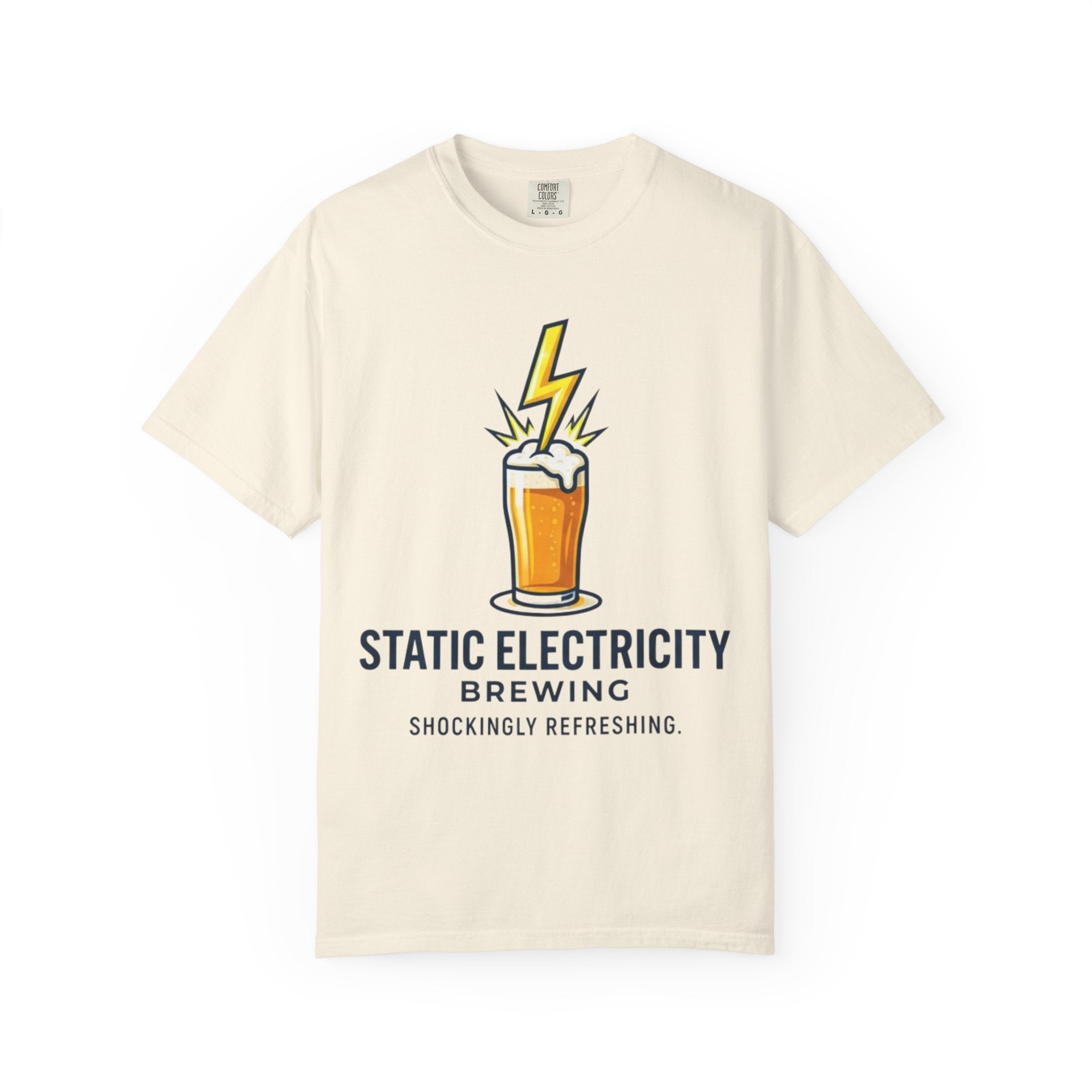 "Static Electricity Brewing" Unisex Garment-Dyed Tee