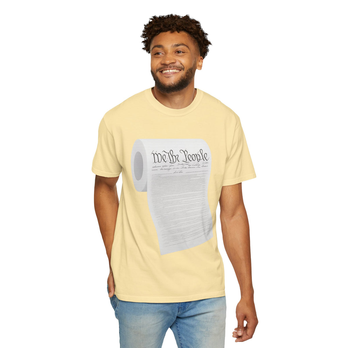 Color: Banana | Toilet Paper Constitution  Unisex Garment-Dyed T-shirt