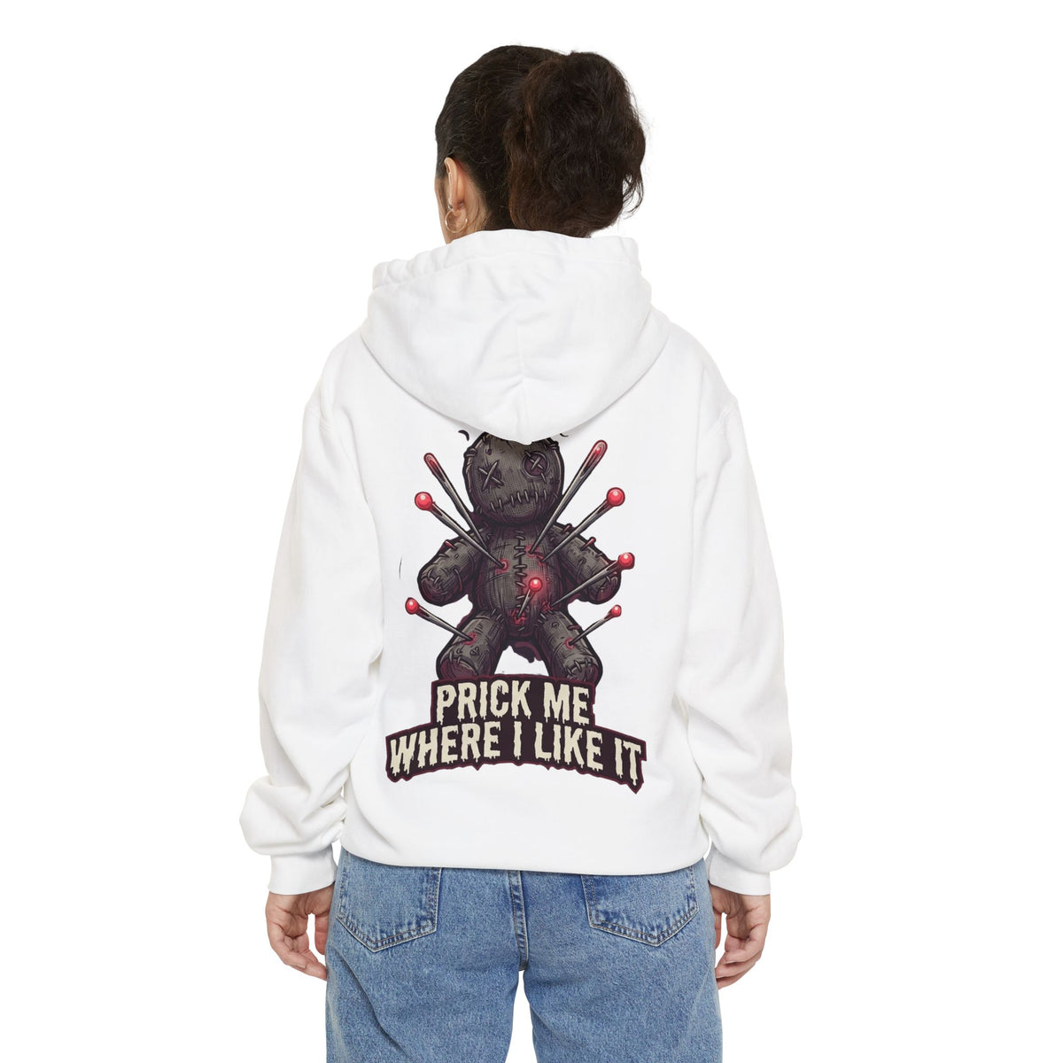 Color: White | Prick Me Where I Like It Garment-Dyed Hoodie
