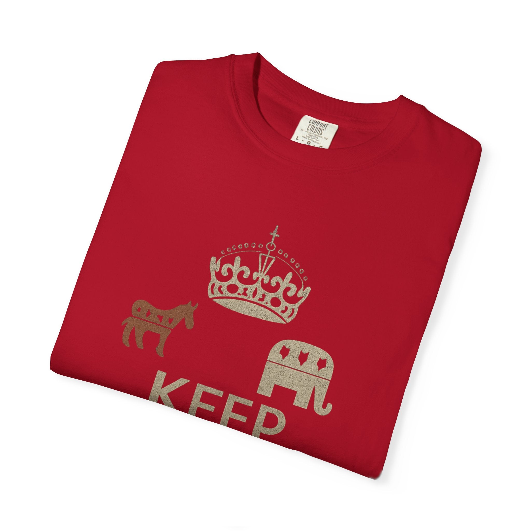 ""KEEP CALM AND BLAME THE OTHER PARTY" Unisex Garment-Dyed T-shirt