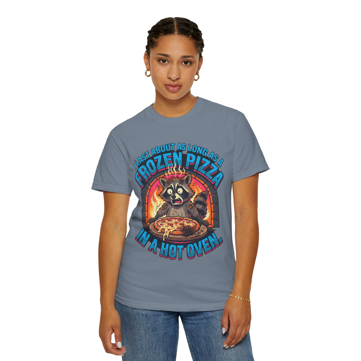 Color: Blue Jean | Frozen Pizza in a Hot Oven Unisex Garment-Dyed Tee