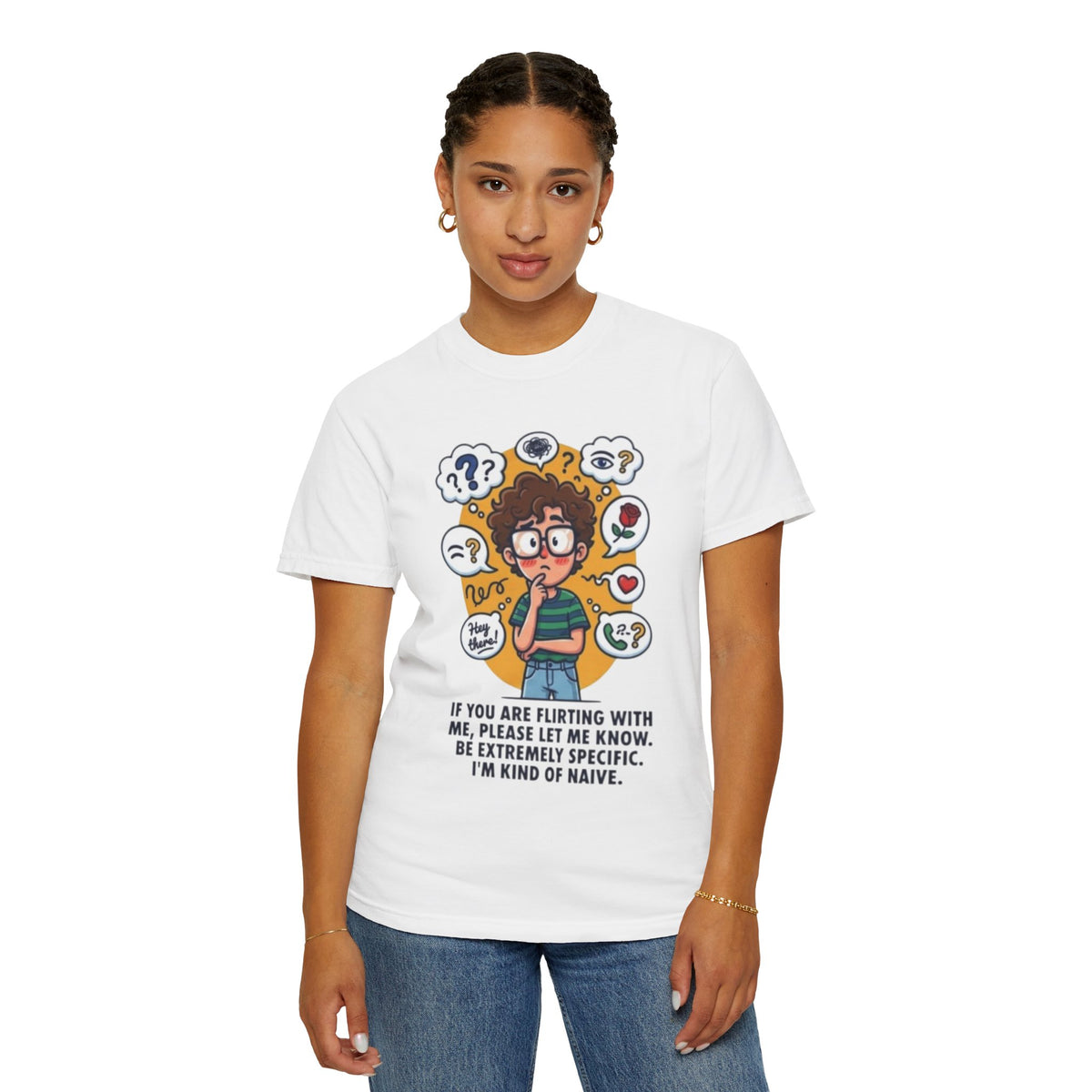 Color: White | Flirting Unisex Garment-Dyed Tee