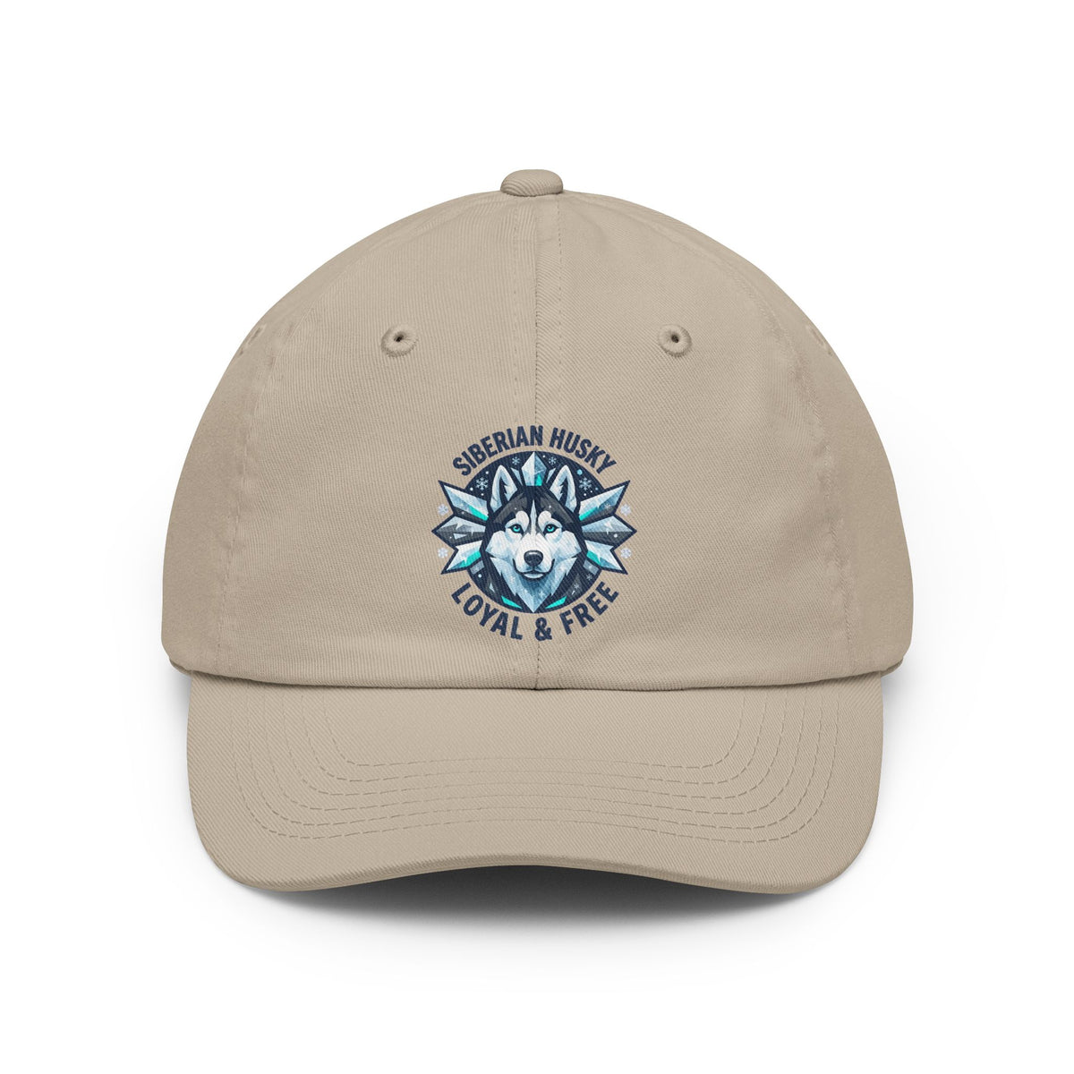 Color: Stone | Siberian Husky Loyal & Free Dad Hat