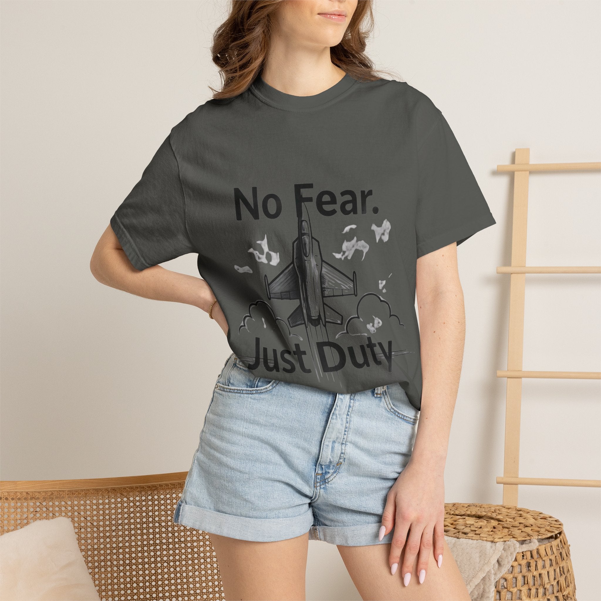 "No Fear. Just Duty." Unisex Garment-Dyed T-shirt