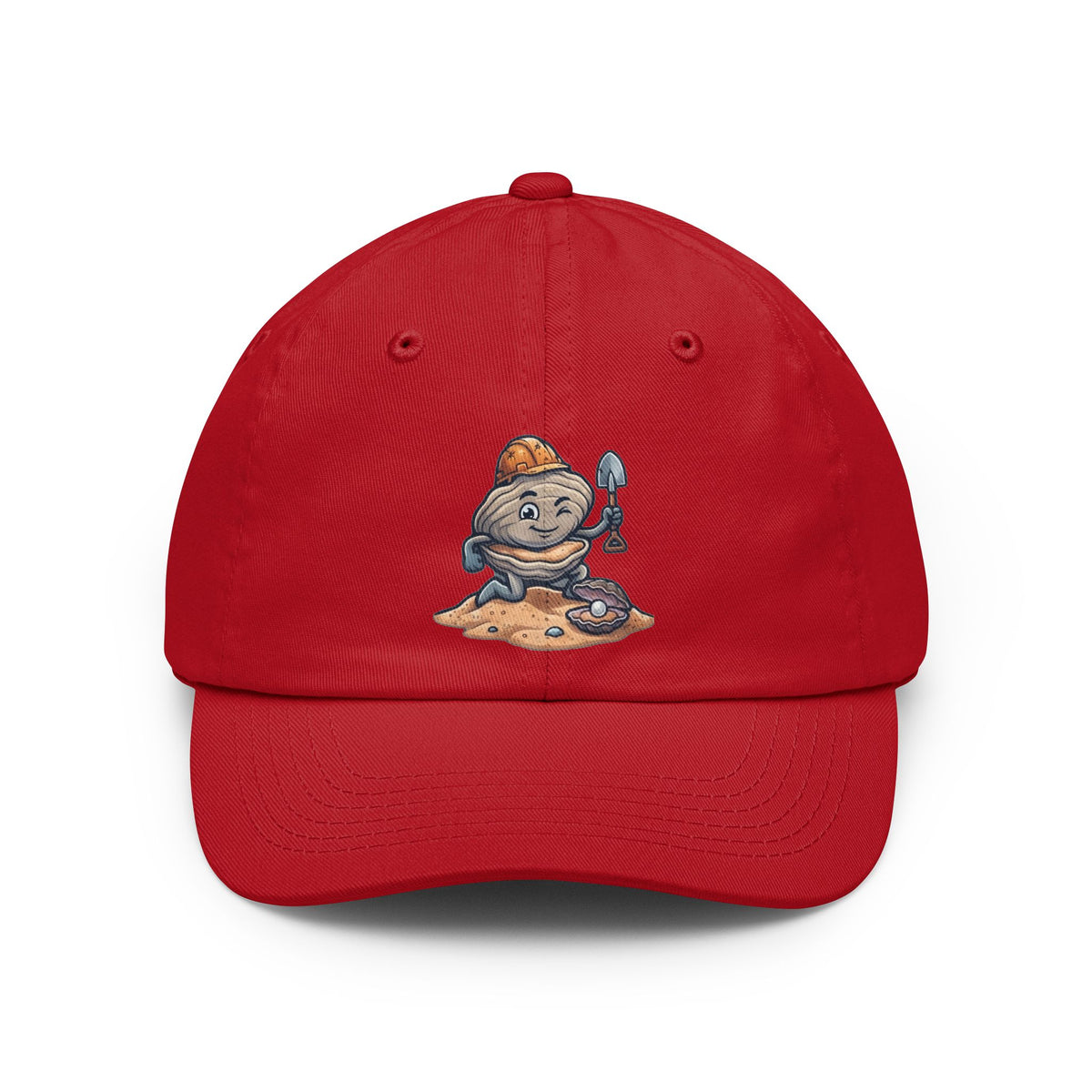 Color: Red | Digging For The Big Pearl Dad Hat — Graphic
