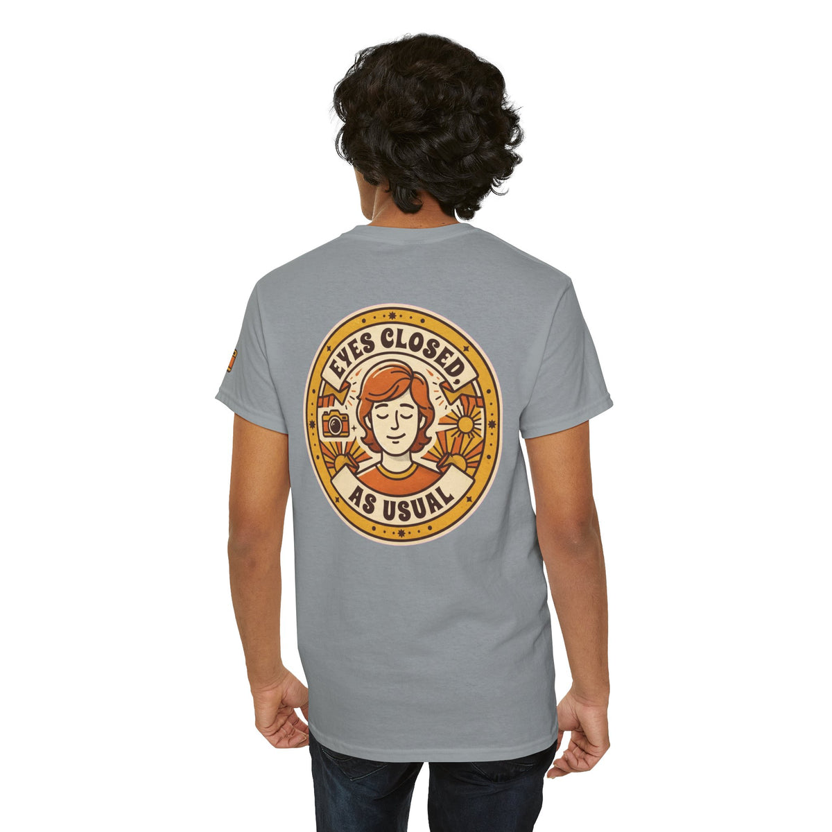 Color: Gravel | Eyes Closed As Usual Premium Graphic Tee