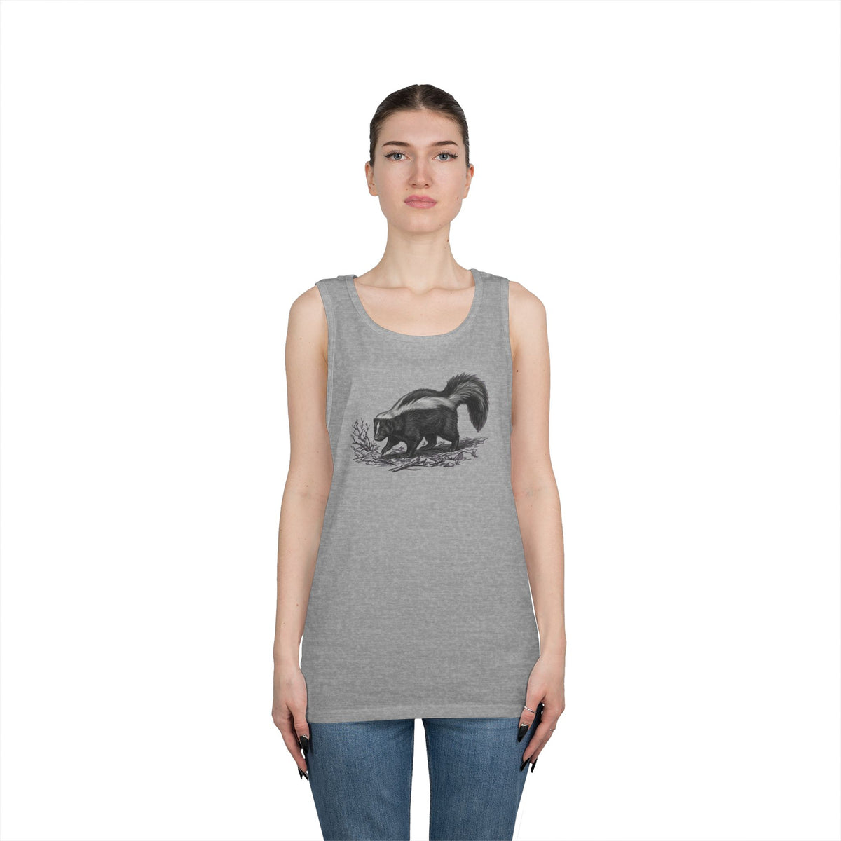 "Pencil Sketch Art Skunk" Tank Top