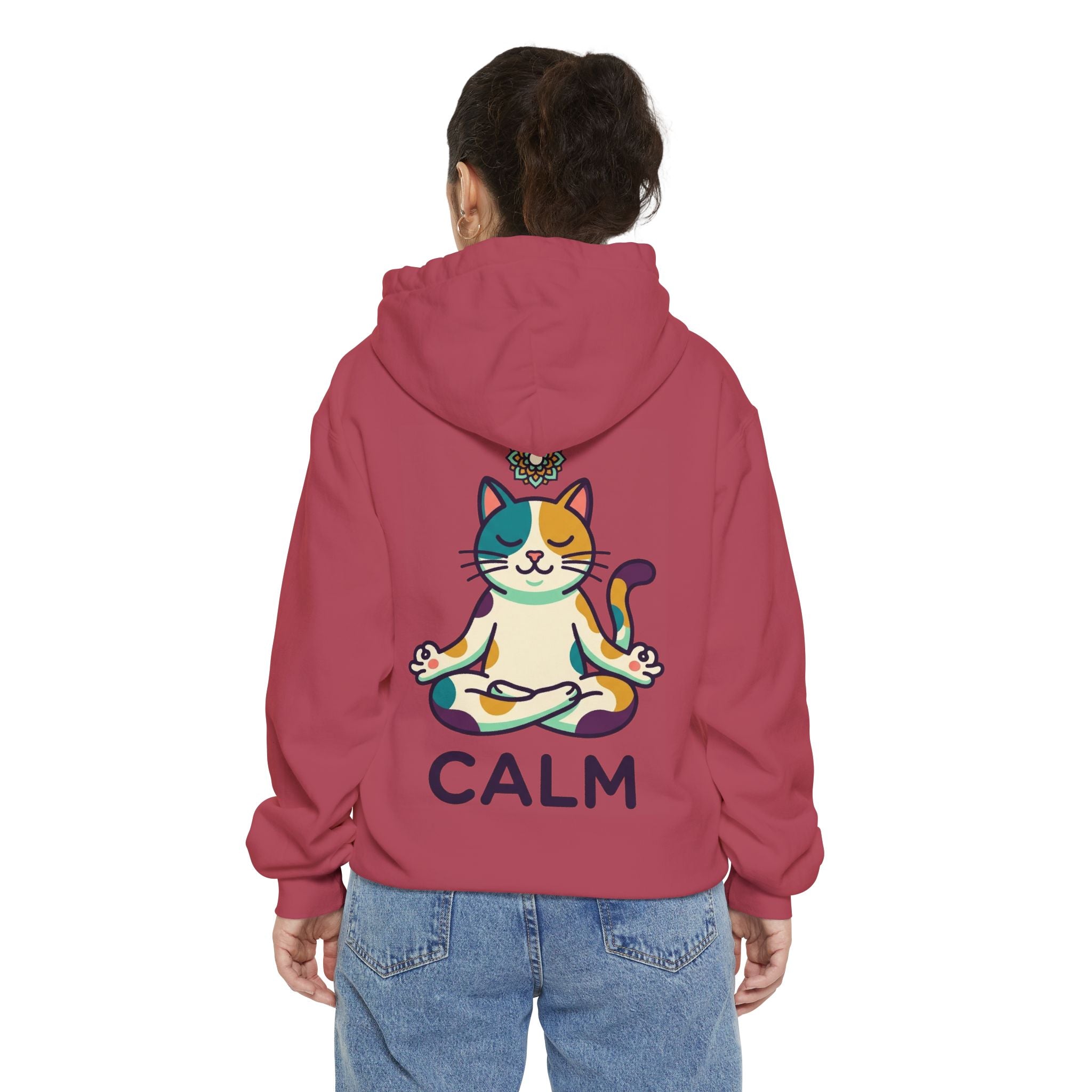 "Cat CALM" Garment-Dyed Hoodie