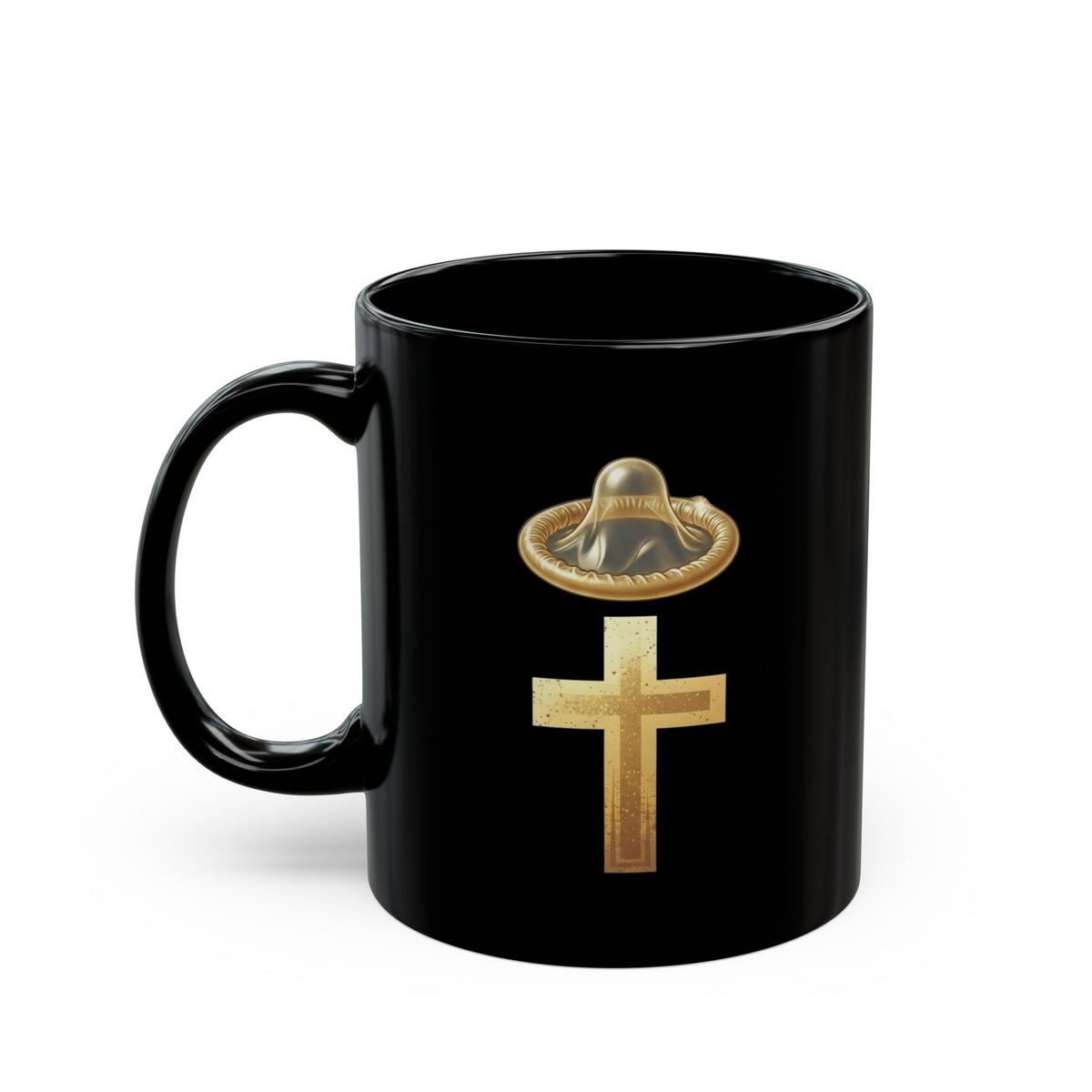 "Good Book Series The Holy Shield" Black Ceramic Mug — Graphic