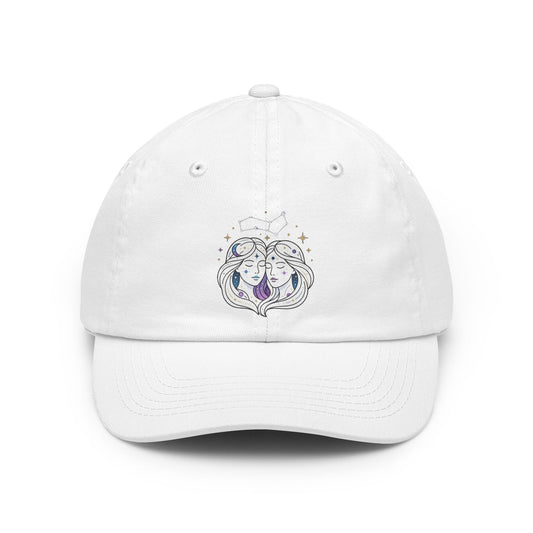 Color: White | Gemini The Celestial Twins Dad Hat — Graphic