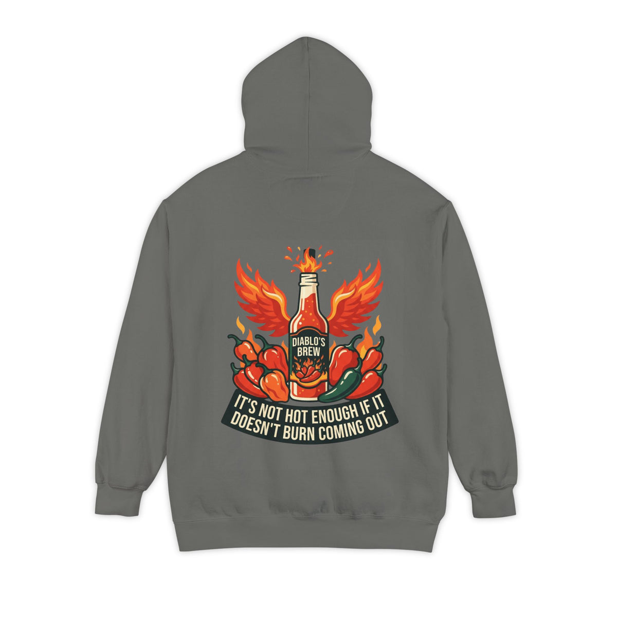 Color: Grey | Burns Coming Out Garment-Dyed Hoodie