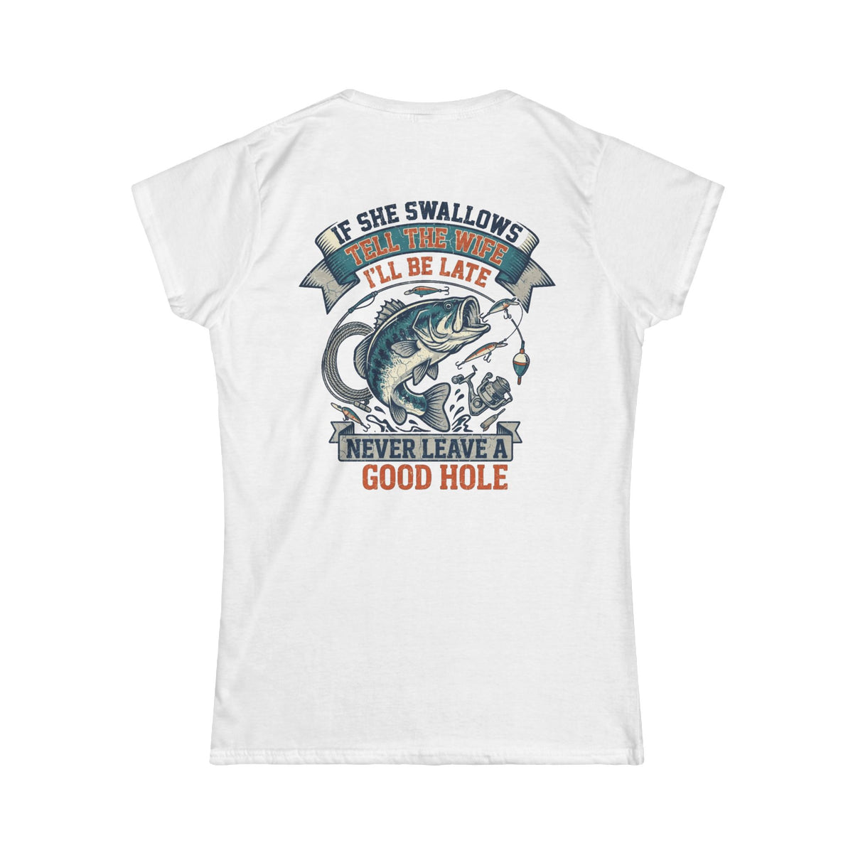 Color: White | Never Leave A Good Hole Women's Tee
